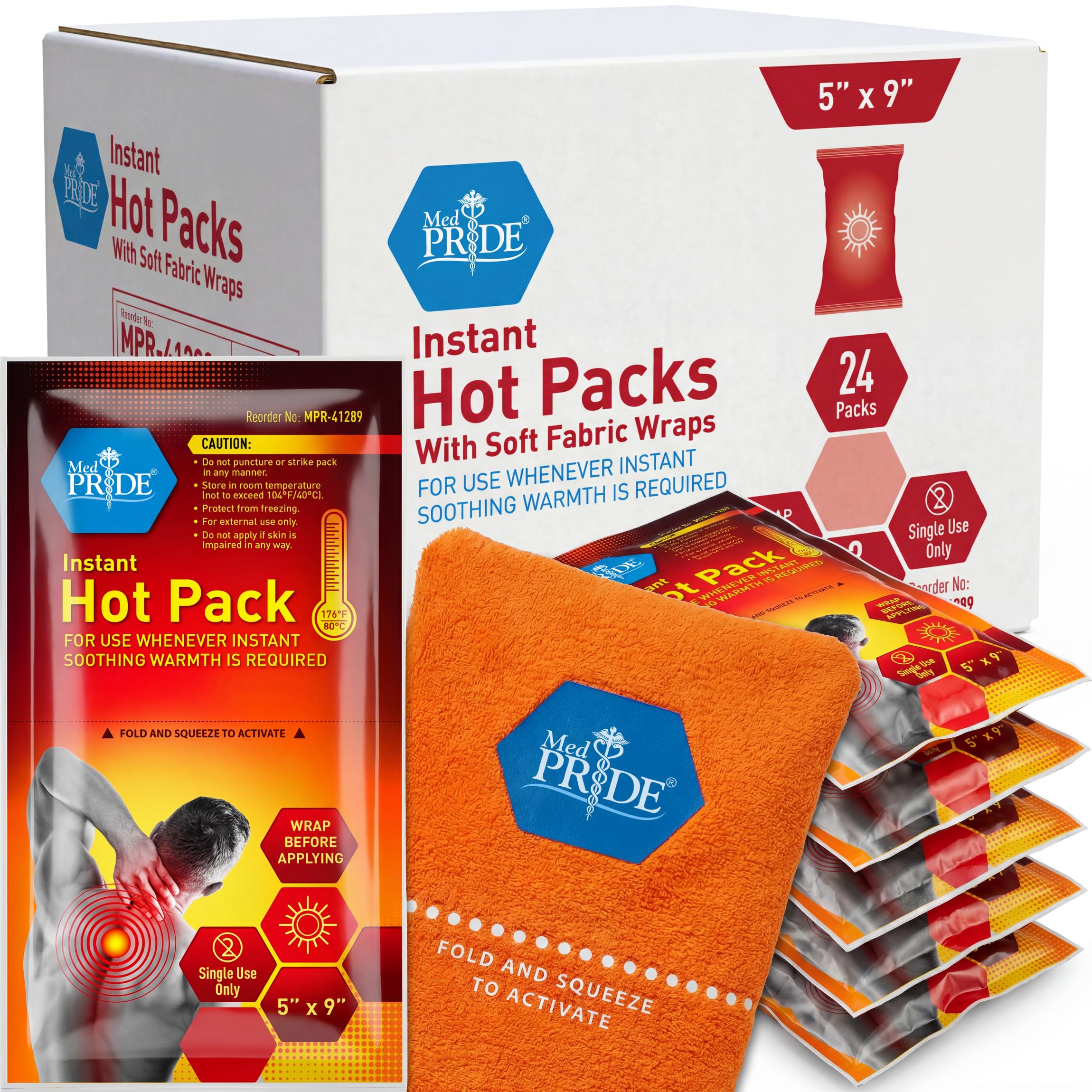  MED PRIDE bolsas de calor instantáneas con activación rápida para dolores musculares y lesiones leves.