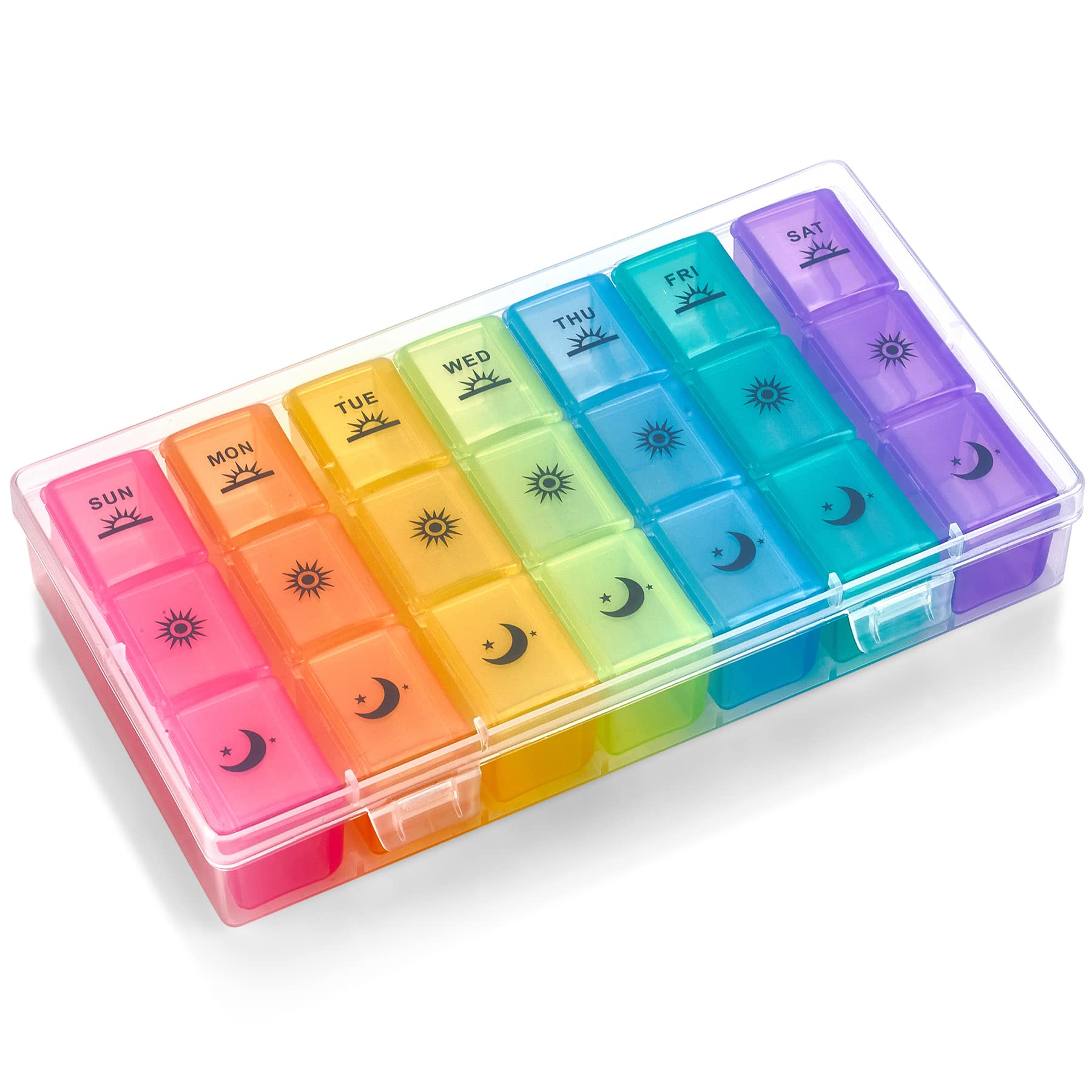MEDca organizador semanal de pastillas con 7 días para dosis diarias claras.