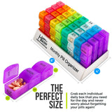 MEDca tamaño portátil para viajar con pastillas y suplementos.