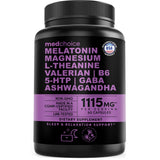 MedChoice cápsulas melatonina 5 mg y magnesio 500 mg en frasco, apoyo para descansar naturalmente.