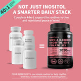 Cápsulas MedChoice Myo-Inositol 40:1, enfoque en bienestar hormonal y energía.