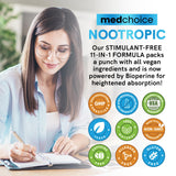 MedChoice Nootrópico 12 en 1: caja de 120 cápsulas para uso diario.