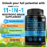 MedChoice Nootrópico 12 en 1: L-teanina para concentración suave.