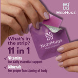 Tira frambuesa NutriHugs, sabor agradable para energía diaria.