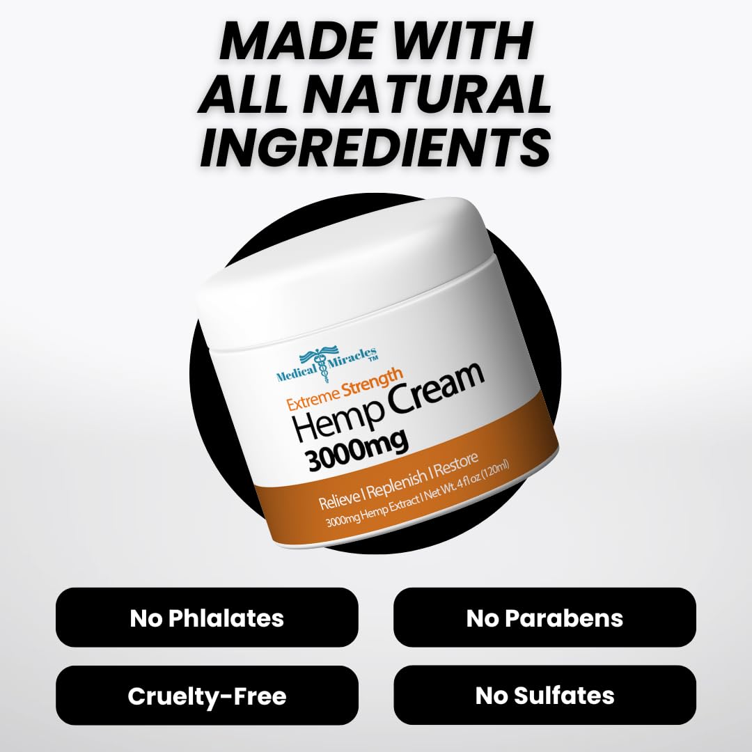 Medical Miracles crema de cáñamo para la piel, sensación de frescura
