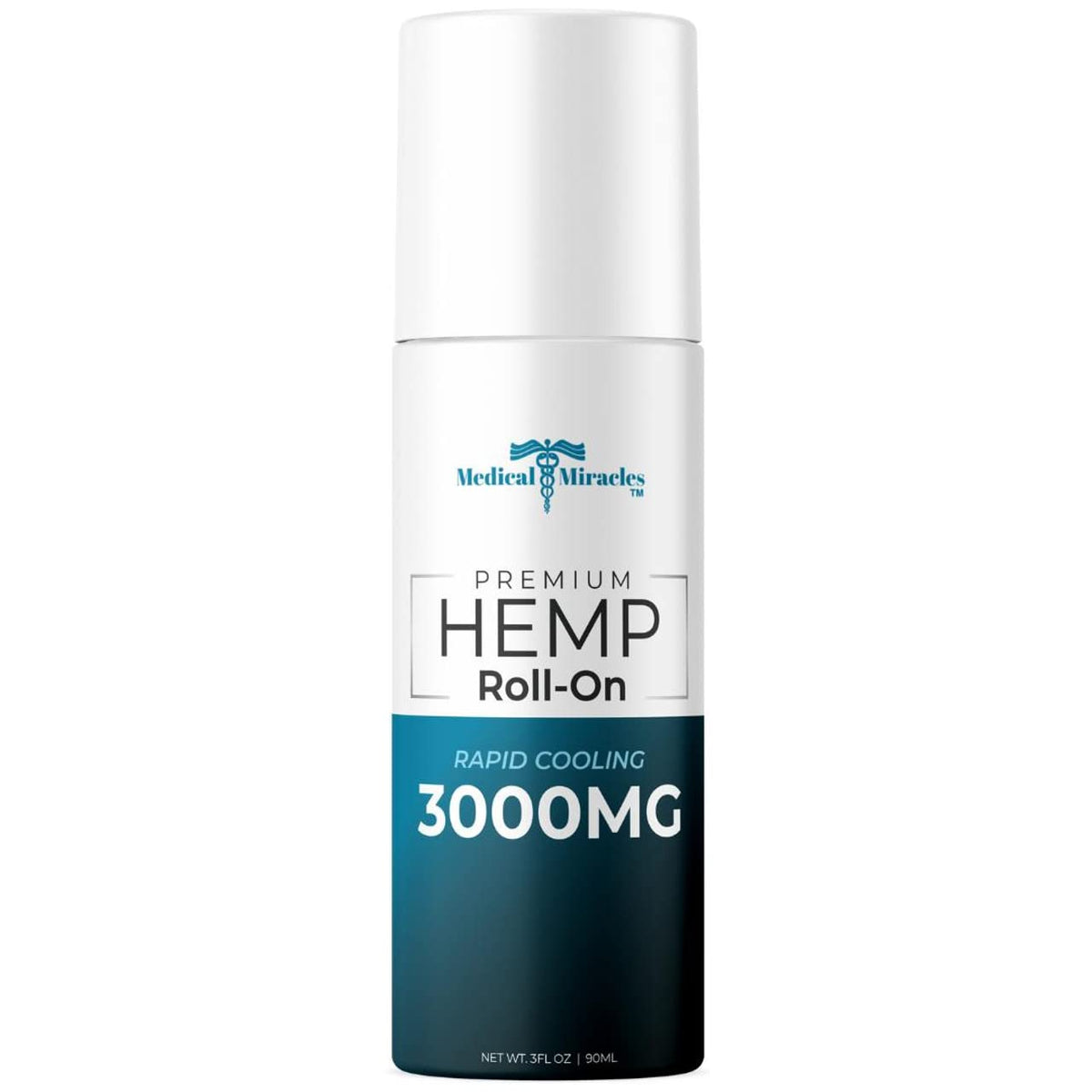 Medical Miracles Roll-On 3000 mg frente de la botella para aplicación localizada