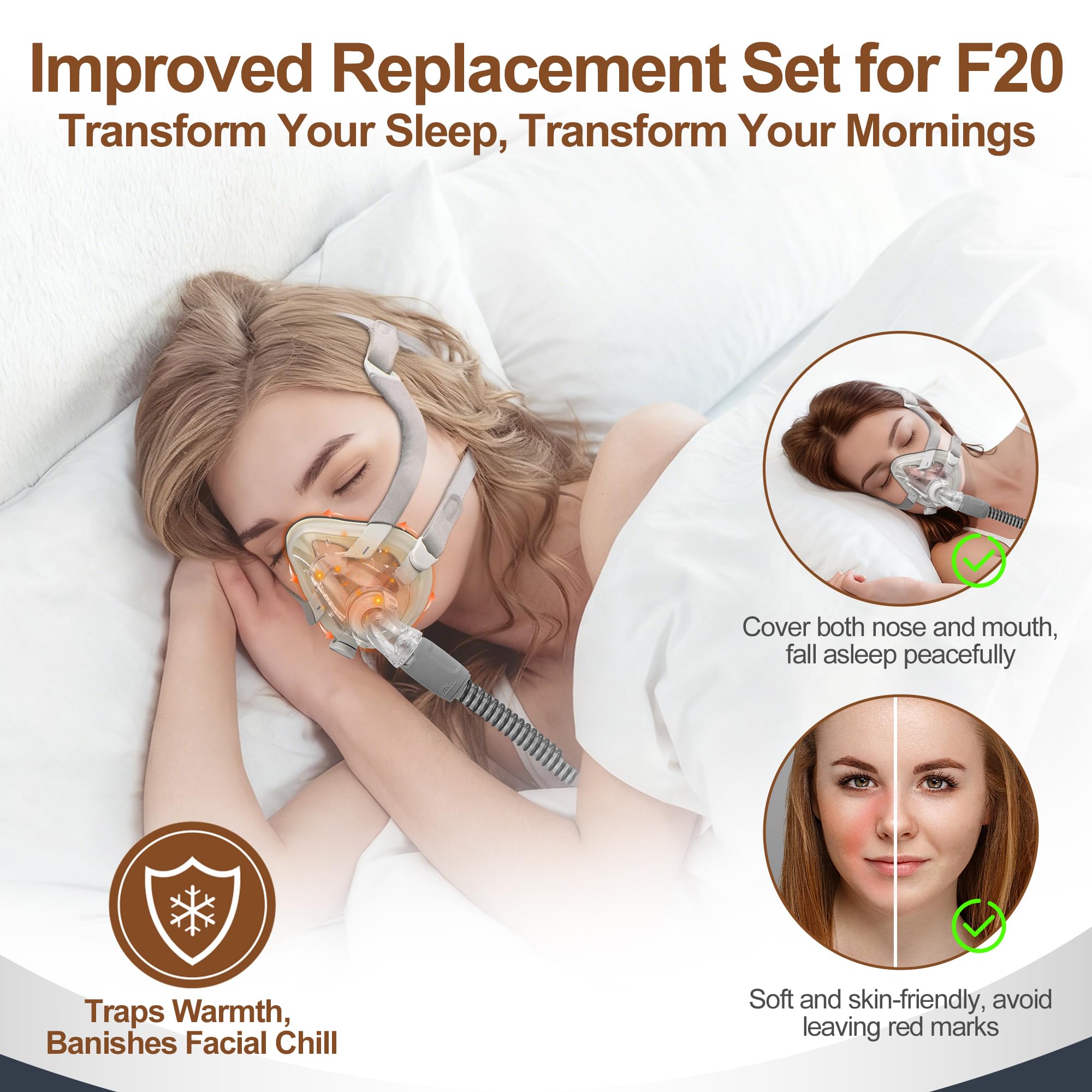 MEDICOLOR Airfit F20 correa para cabeza ajustable y estable.