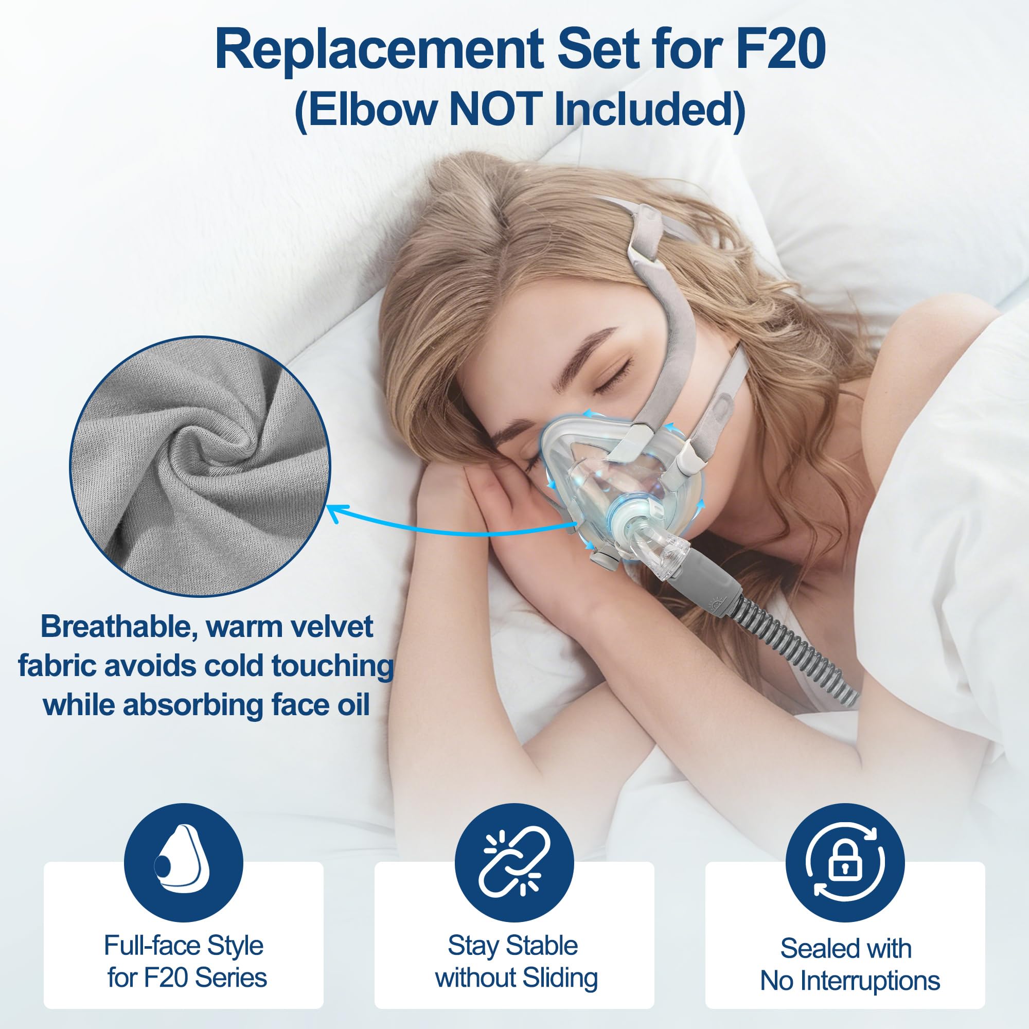 MEDICOLOR AirFit F20 cinta de cabeza ajuste personalizado y estable