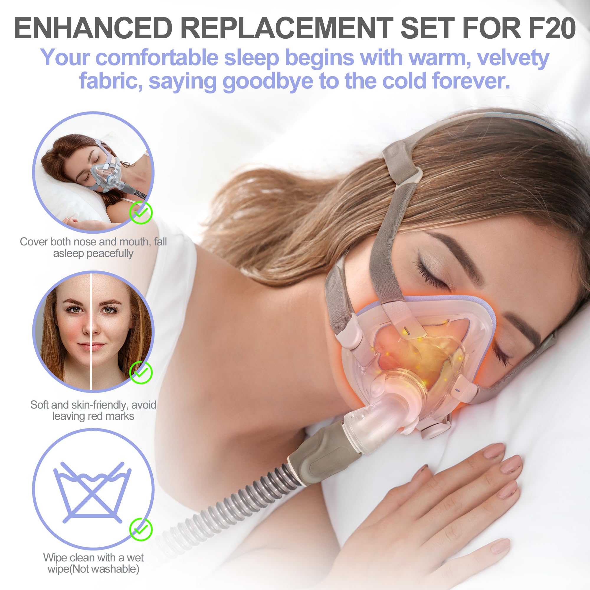 MEDICOLOR Mejorado F20: almohadilla-tejido ventilación para flujo estable sin silicona.