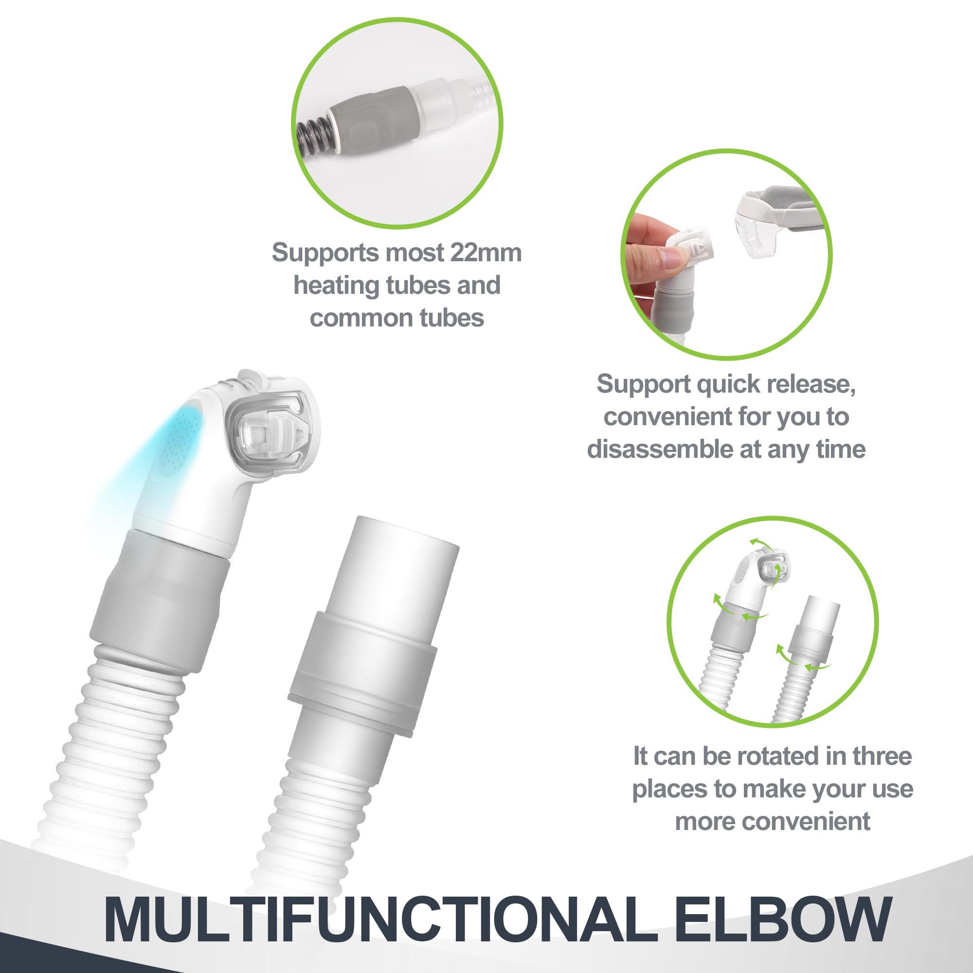 Cojín nasal MEDICOLOR N20 con tubo; sellado suave para uso nocturno.