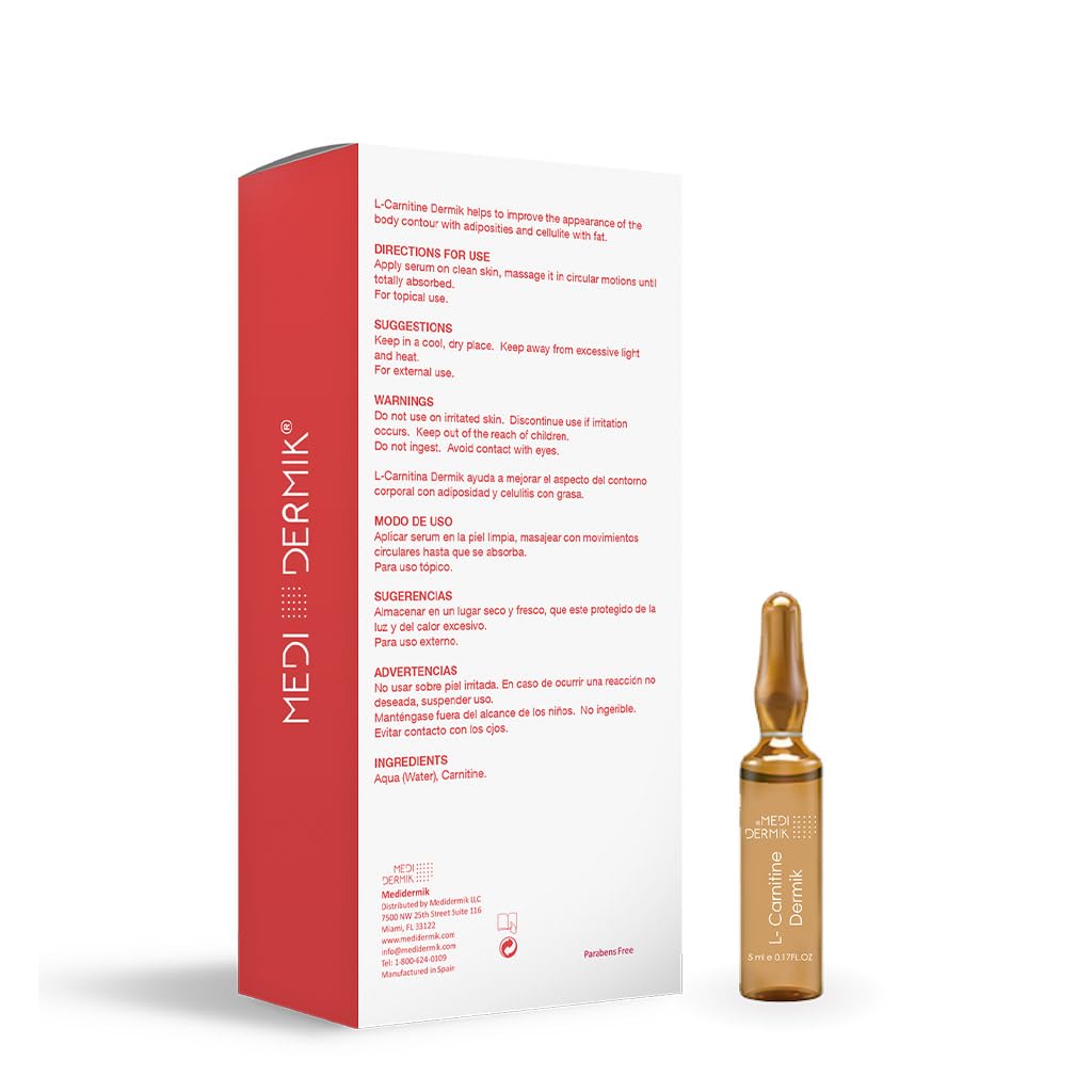 MediDermik L-Carnitina contorno corporal: enfoque en zonas con piel firme.