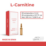 MediDermik L-Carnitina presentación de 20 ampollas: formato para uso cosmético.