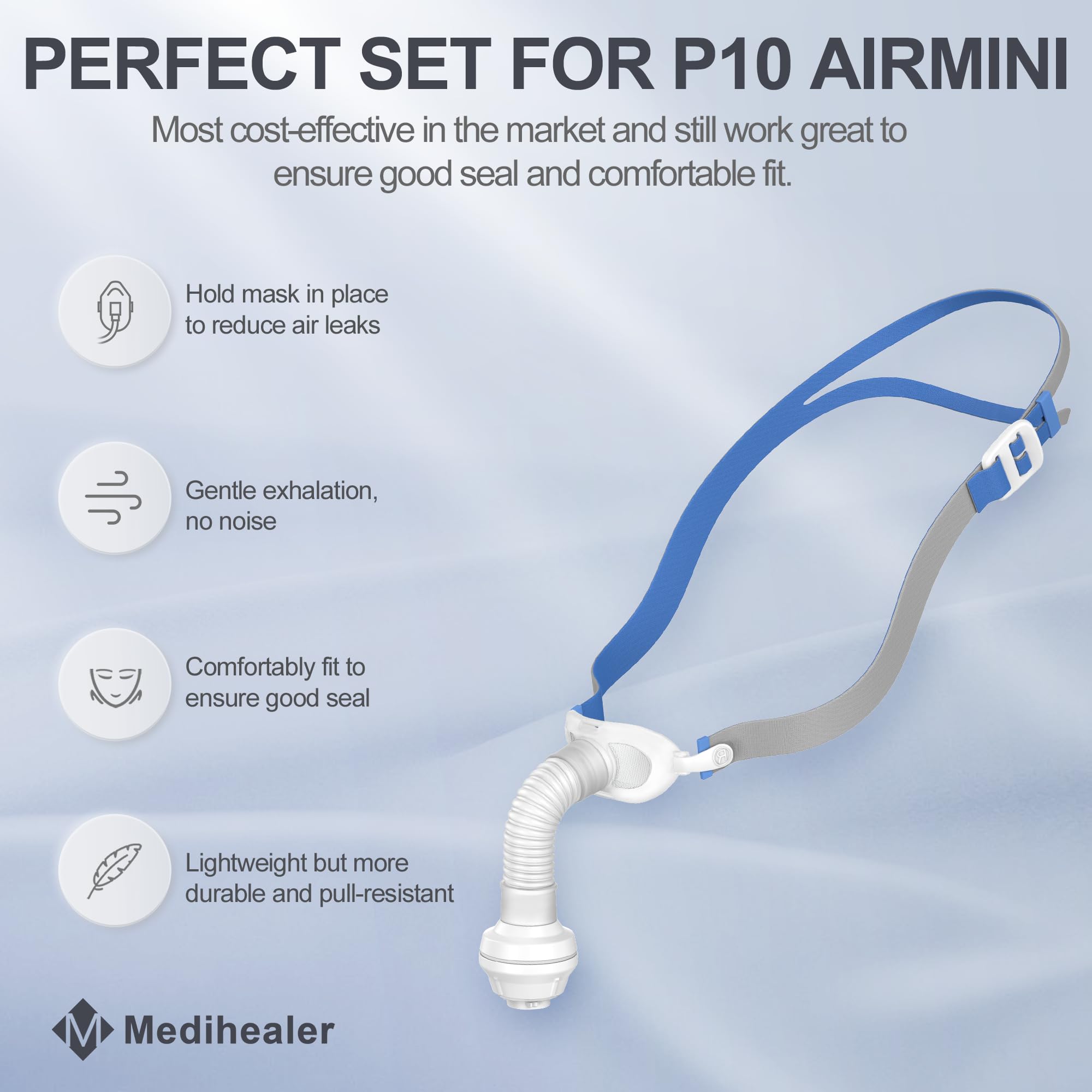 Arnés compatible con Airfit P10 de Medihealer, sujeción suave y segura