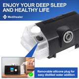 Medihealer cámara de agua AirSense 10 base de acero inoxidable para durabilidad.