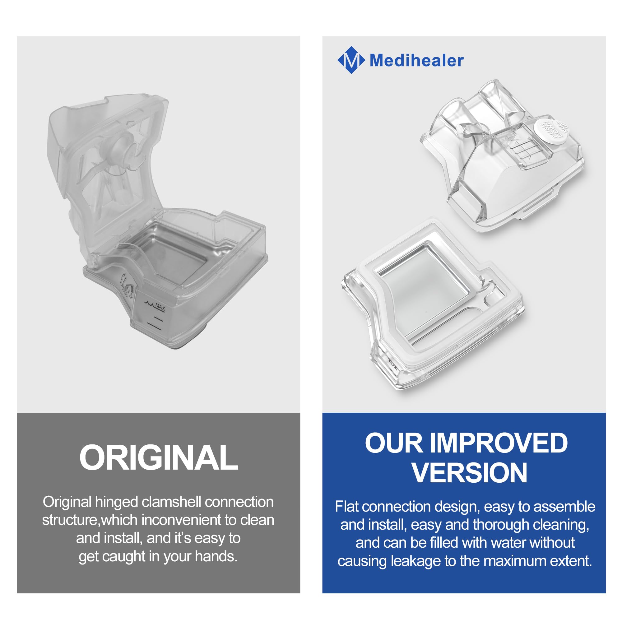 Medihealer cámara de agua AirSense 10 instalación rápida y sencilla.