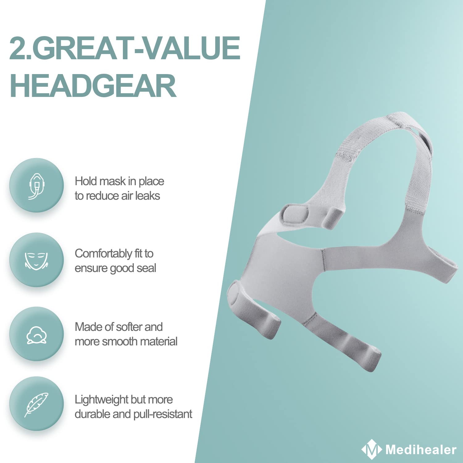 Correas estándar para mascarilla CPAP Medihealer, fijación segura durante el descanso