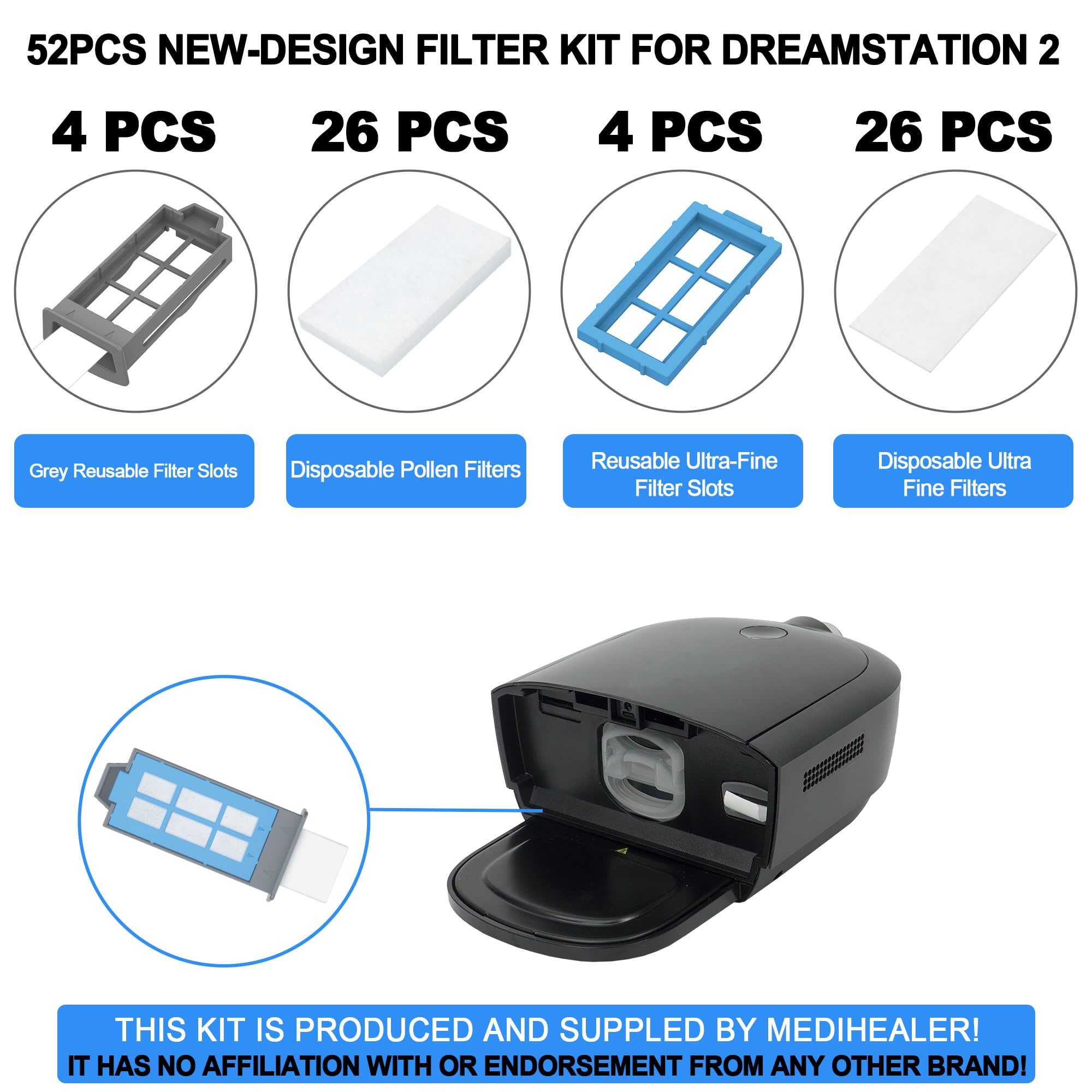 Medihealer Dreamstation 2: filtro ultrafino para bloquear partículas pequeñas.