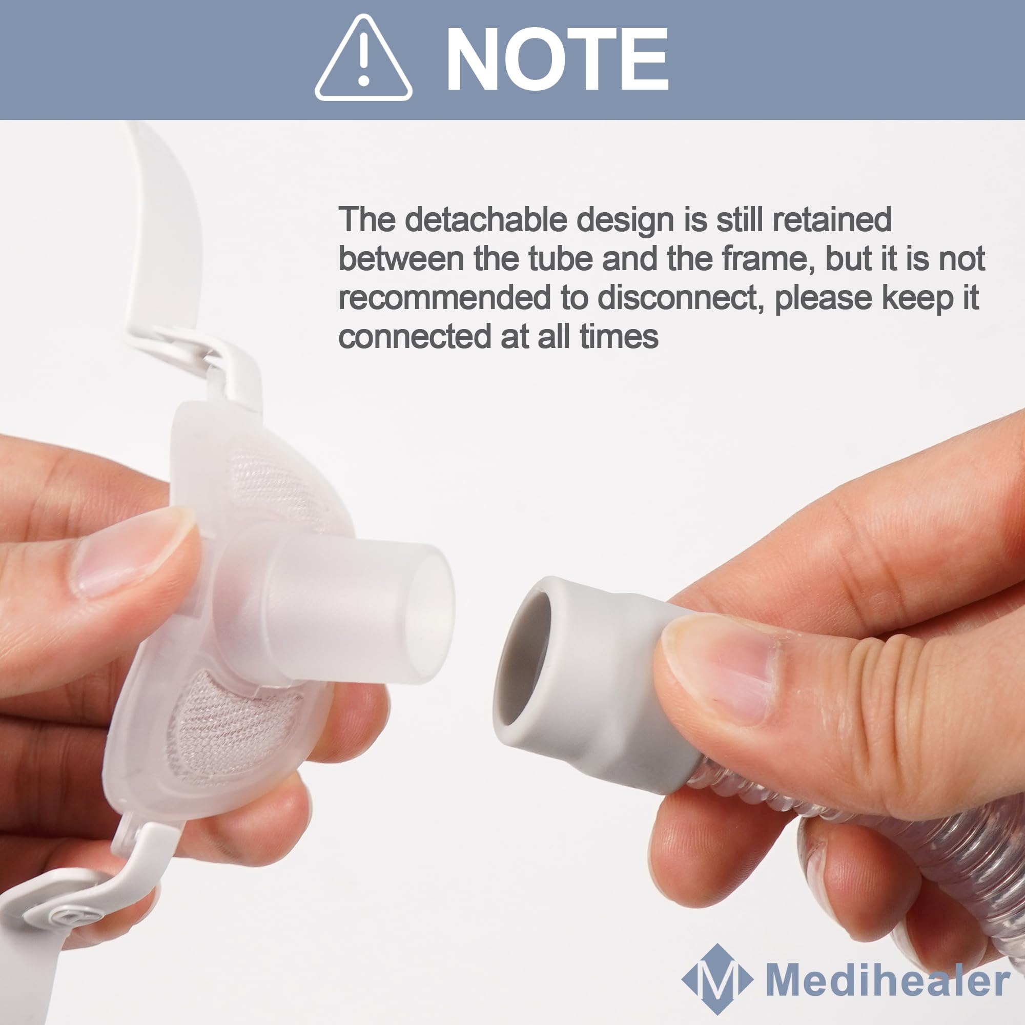 Medihealer AirFit P10 sin ruido y sin fugas para noches tranquilas.