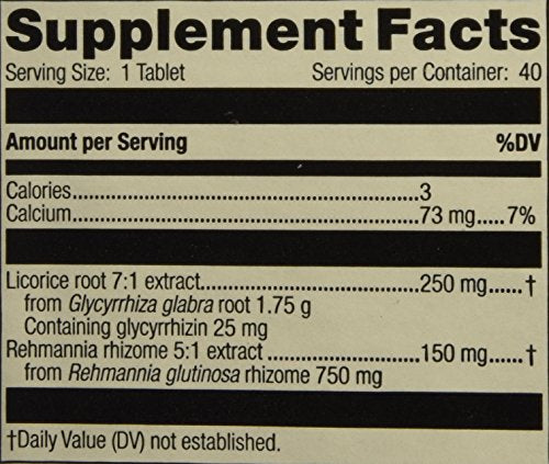 Mediherb Adrenal Complex, empaque y texto informativo para clientes.