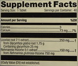 Mediherb Adrenal Complex, empaque y texto informativo para clientes.
