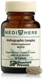 MediHerb Andrographis Complex botella con comprimidos, posible apoyo al sistema inmune