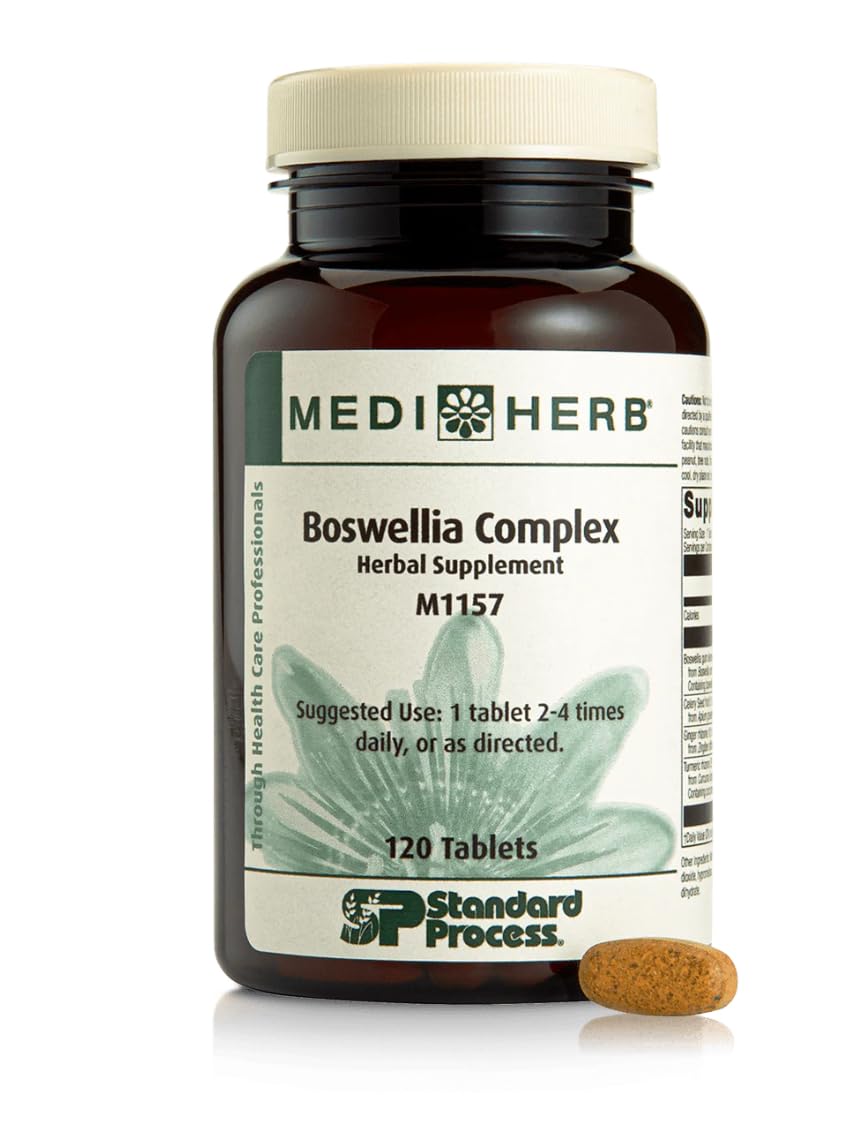 MediHerb Boswellia Complex 120t en botella para apoyar la reparación de tejidos.