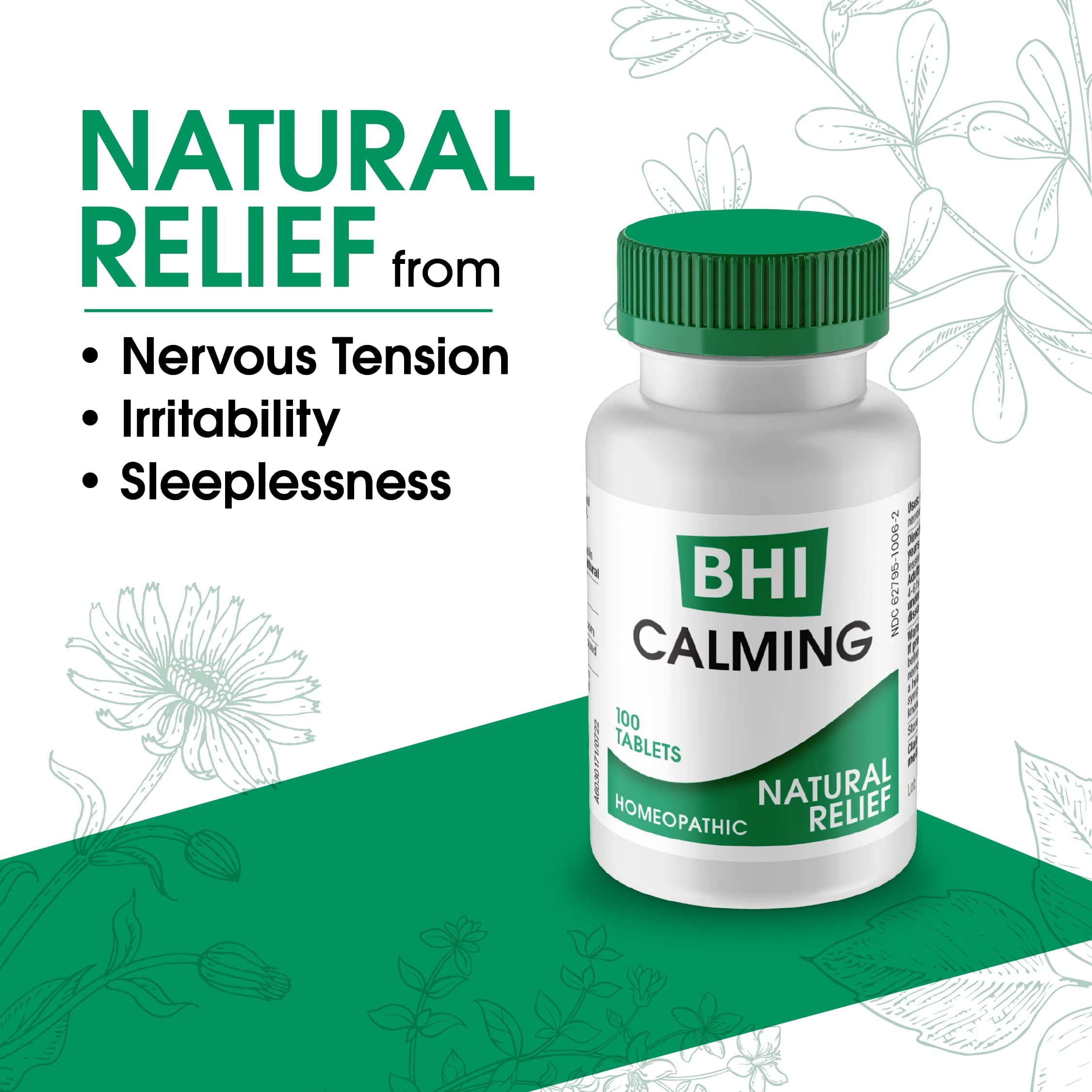 Comprimidos de MediNatura BHI Calming Tablets listos para tomar.