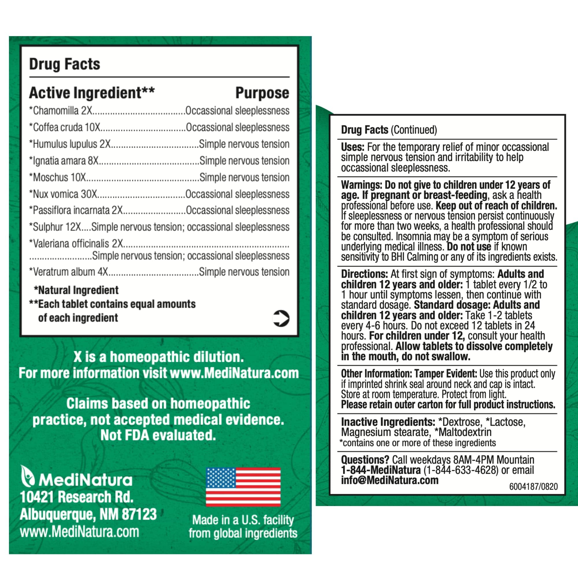 Ambiente de relajación con MediNatura BHI Calming Tablets y hierbas calmantes.