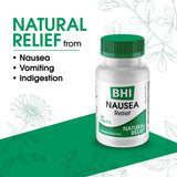 Envase de MediNatura BHI Nausea Relief con etiqueta clara para uso diario.