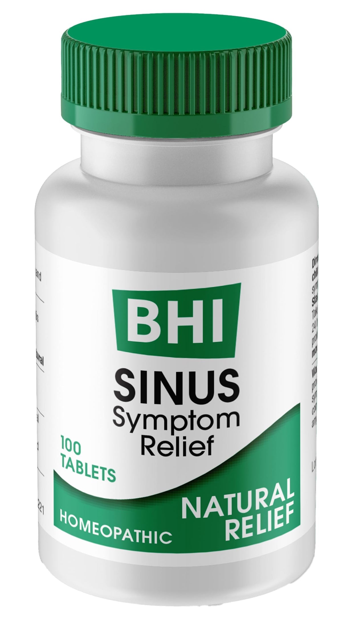 MediNatura BHI Sinus alivia congestión nasal con tableta.