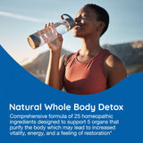 MediNatura BodyAnew, etiqueta de botellas, información clara para desintoxicación suave.