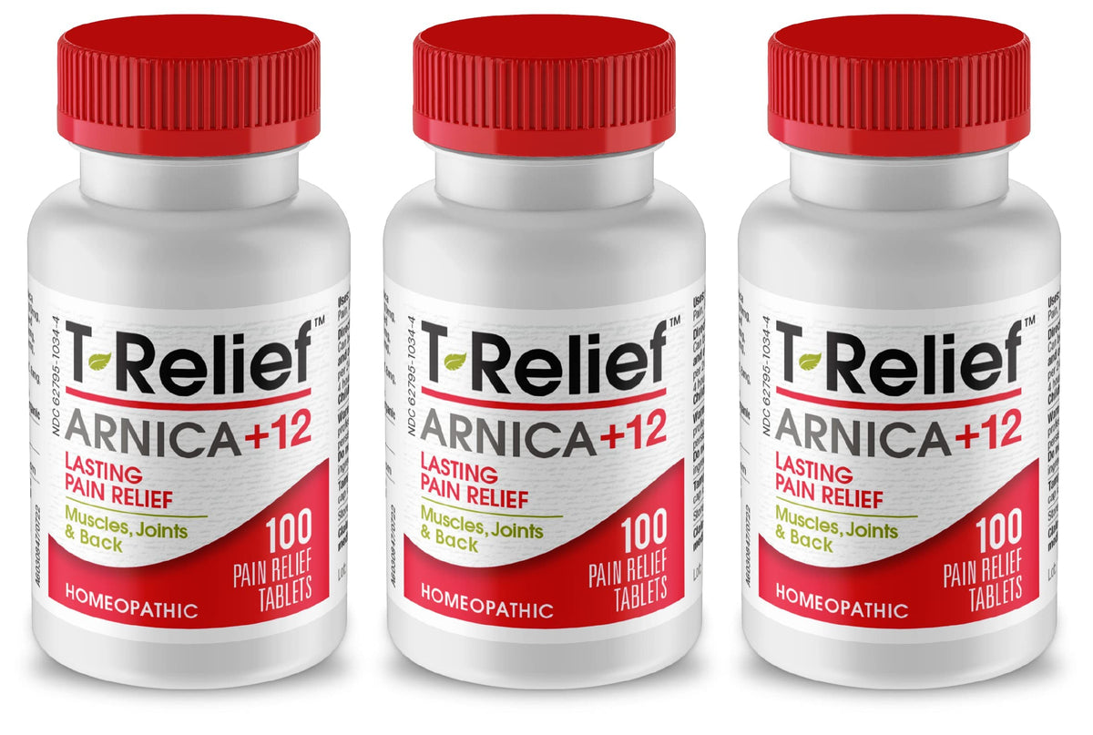 MediNatura T-Relief Arnica tabletas: alivio suave para molestias corporales.