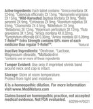 Etiqueta de MediNatura T-Relief con ingredientes naturales y beneficios