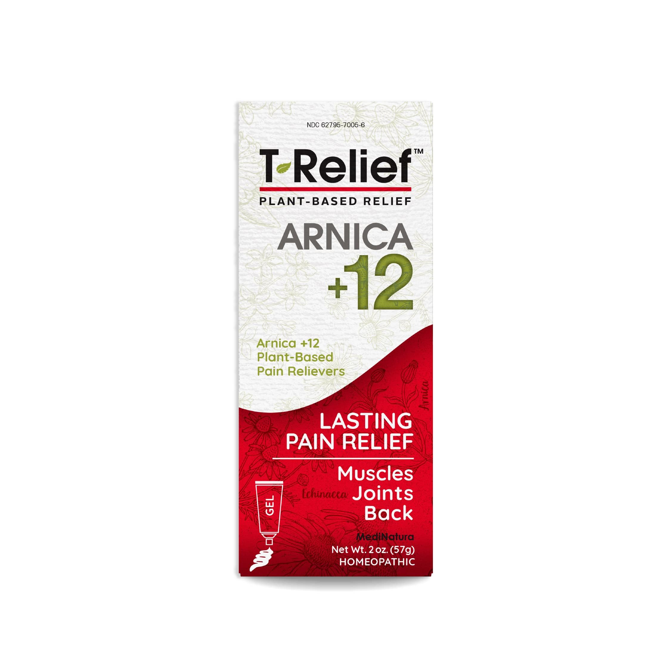 MediNatura T-Relief, envase de 2 oz, fácil de llevar.