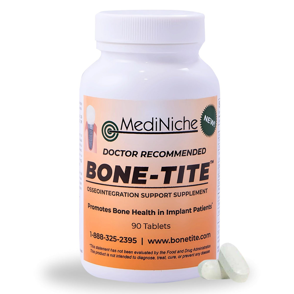 MediNiche Bone-Tite botella frontal para apoyo nutricional en hueso
