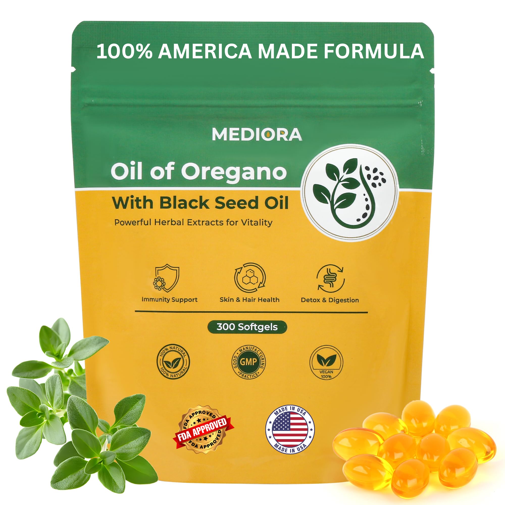 Botella de Mediora con cápsulas para apoyo digestivo e inmunitario.