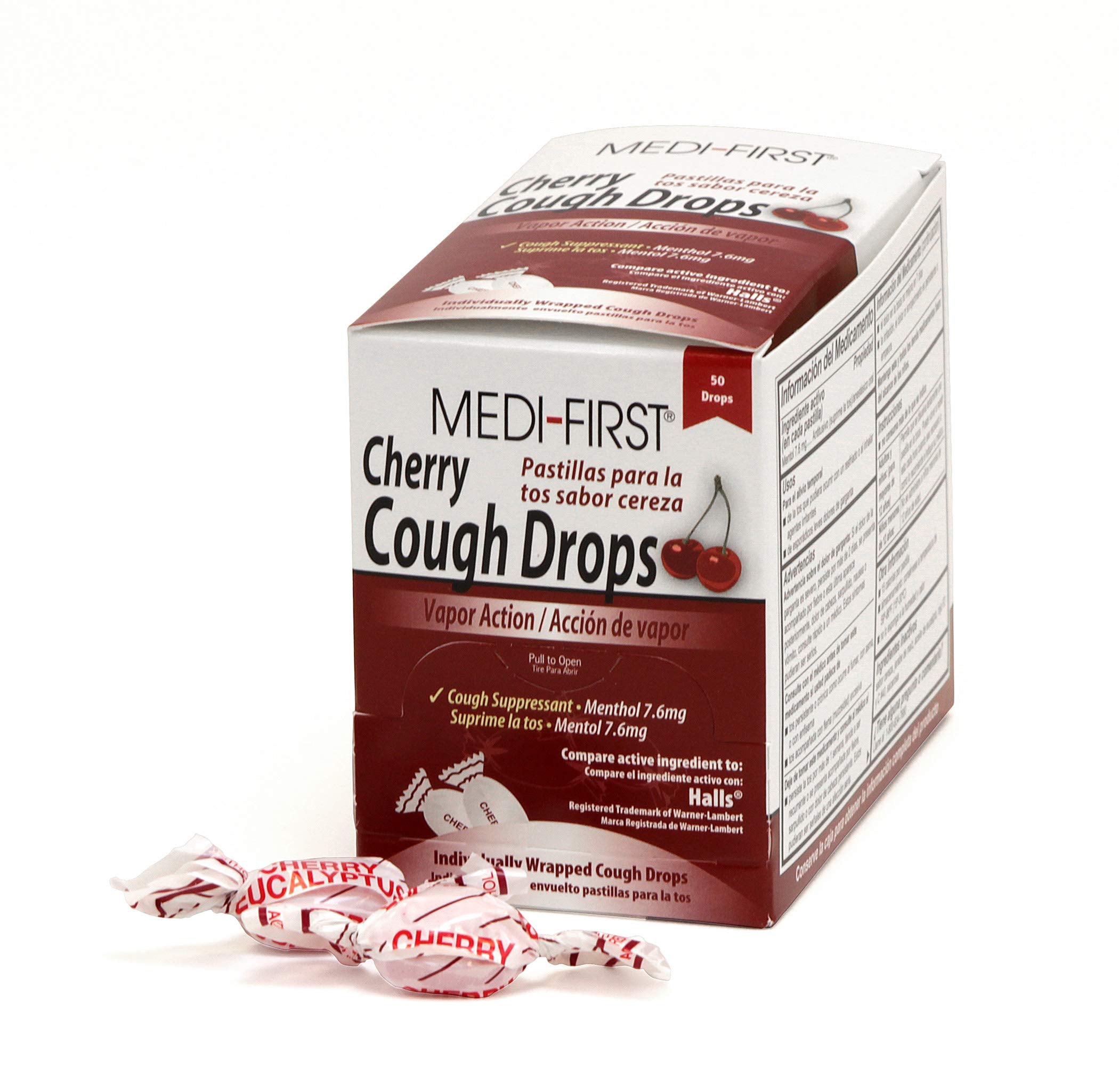 Medique Medi-First 81550, pastillas sabor cereza, alivio temporal de la tos