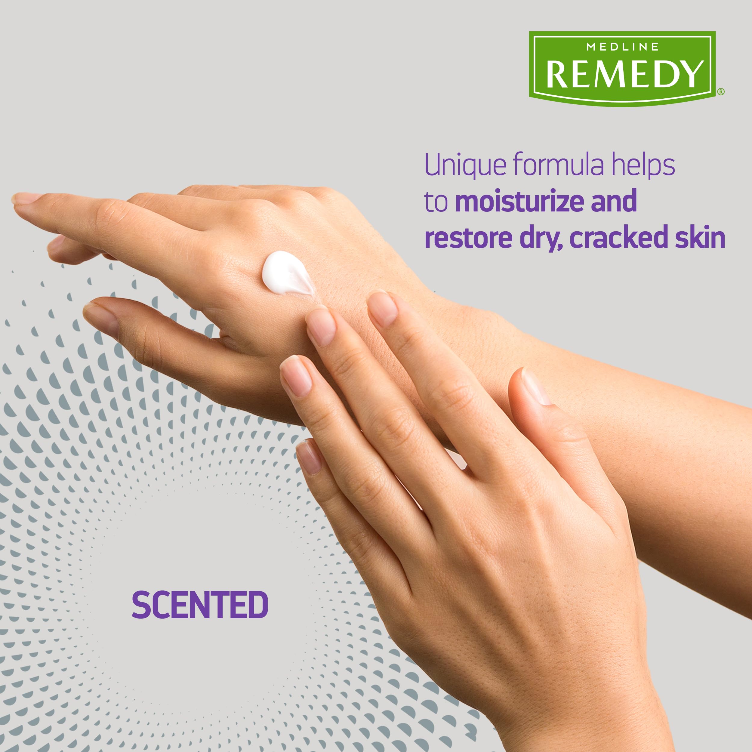 Aplicación de Medline Remedy en manos para piel seca tras lavado