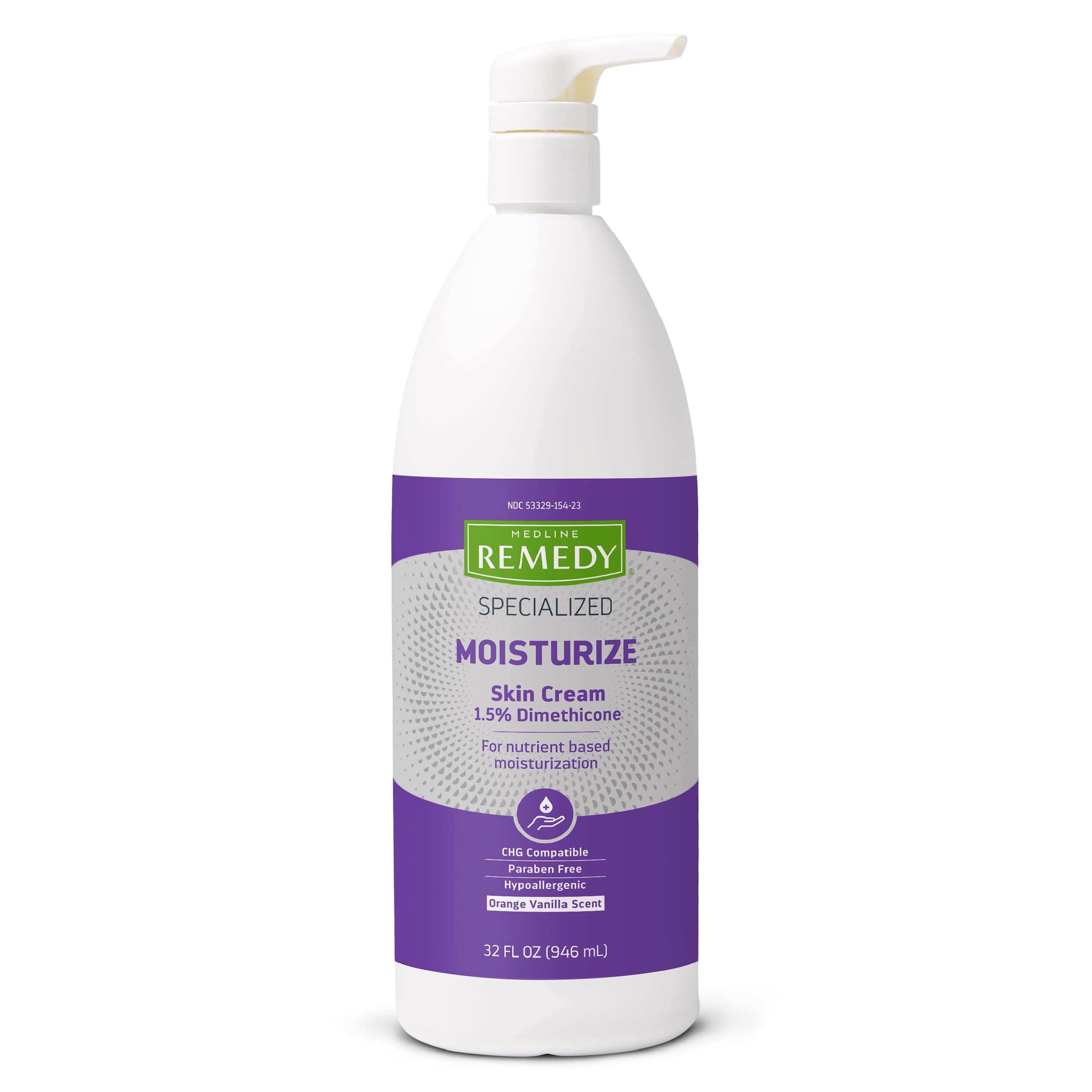 Medline Remedy crema piel, botella de 32 onzas para hidratación diaria