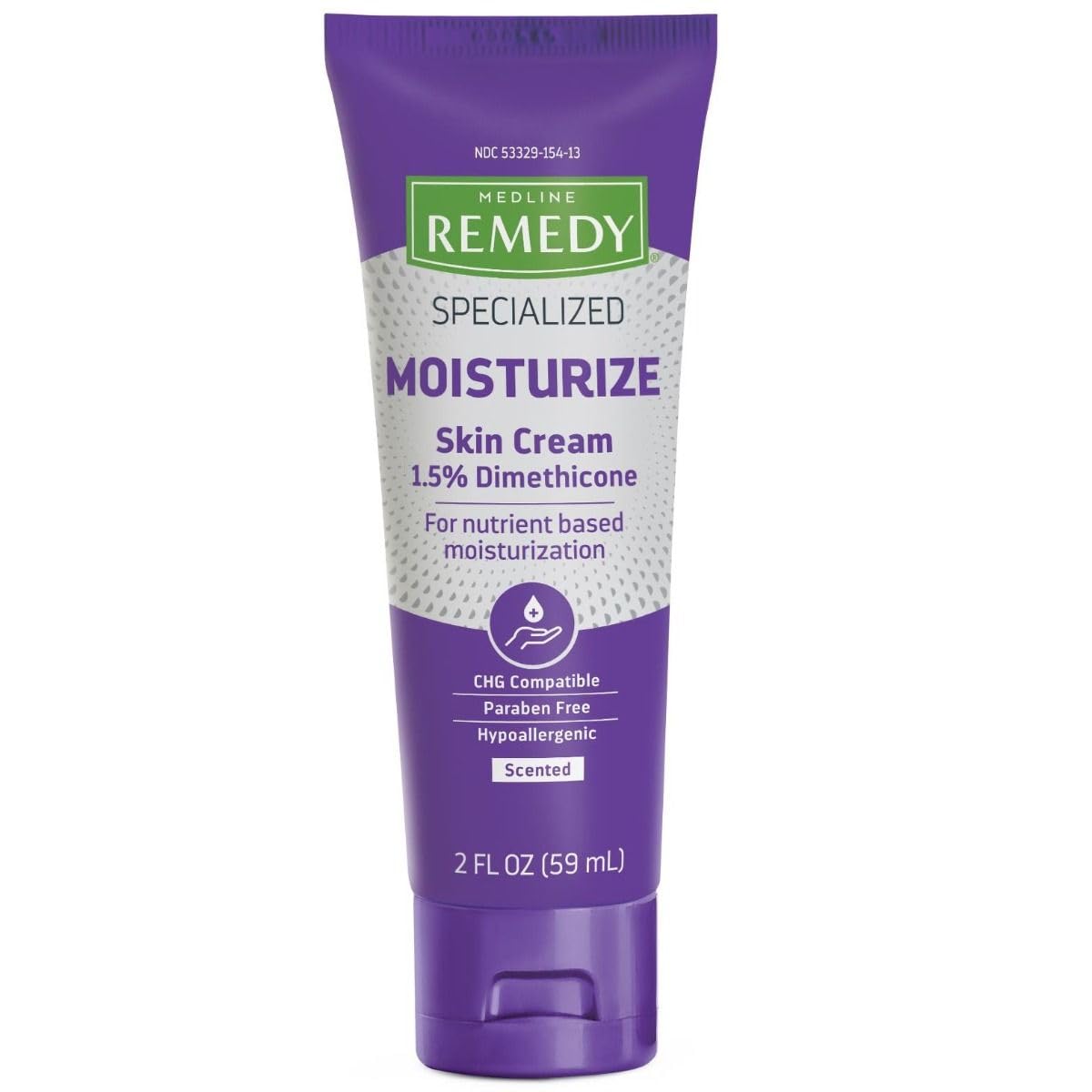 Envase en tubo de 2 oz de Medline Remedy para hidratación suave de piel sensible.