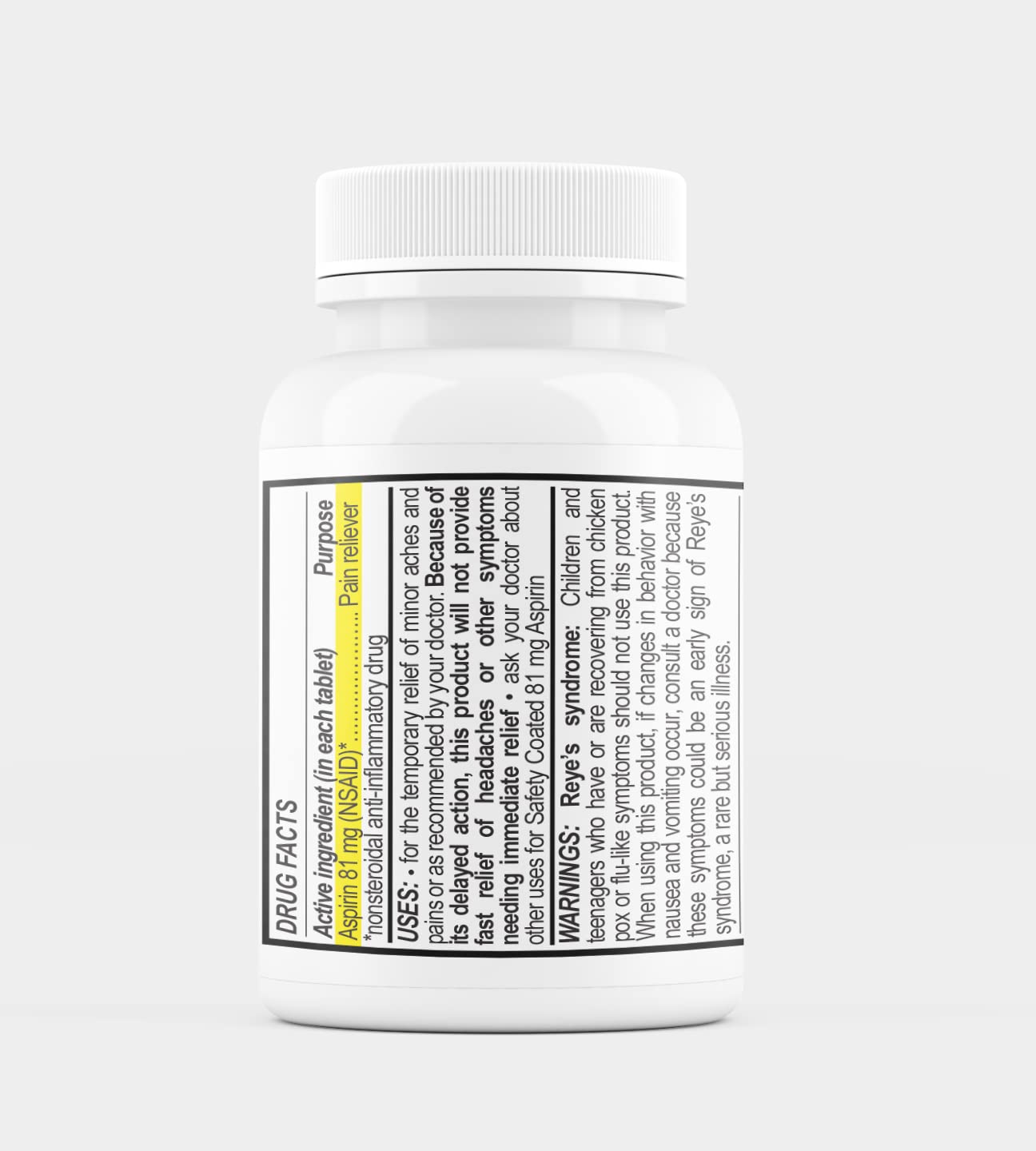 MedPlus Aspirina 81 mg con empaque inviolable para seguridad