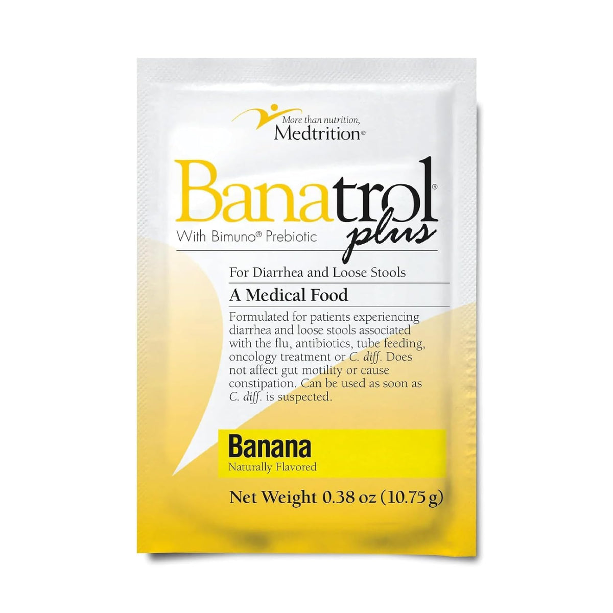 Medtrition Banatrol en frasco con polvo, alivio natural de la diarrea.
