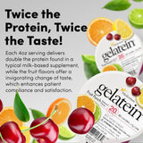 Gelatein Fruta Punch en vaso, bebida lista para dietas de líquidos claros.