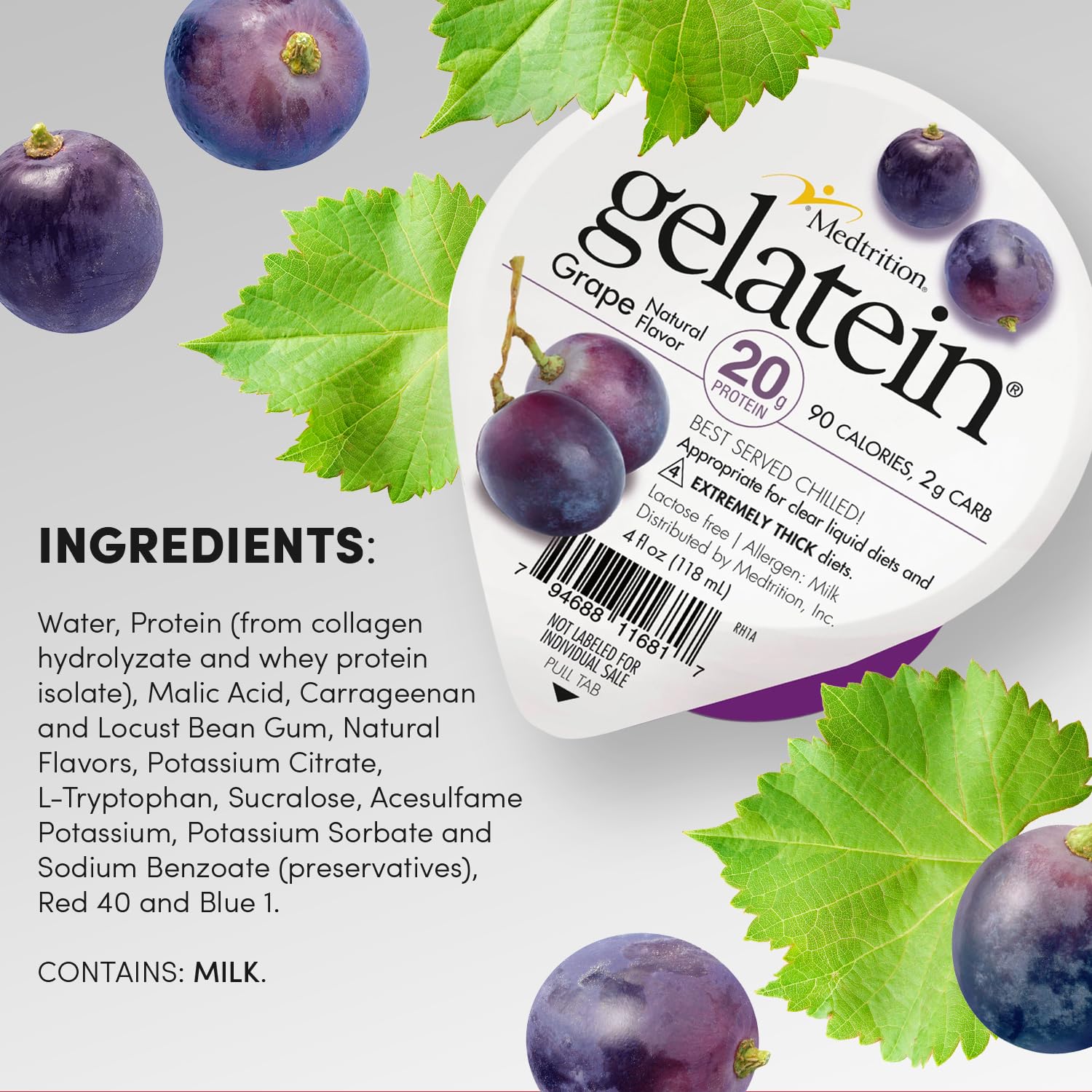 Gelatein Grape de Medtrition, sabor a uva para planes proteicos.