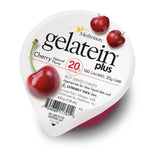 Medtrition Gelatein Plus Cereza en envase, fuente proteica para dietas claras.
