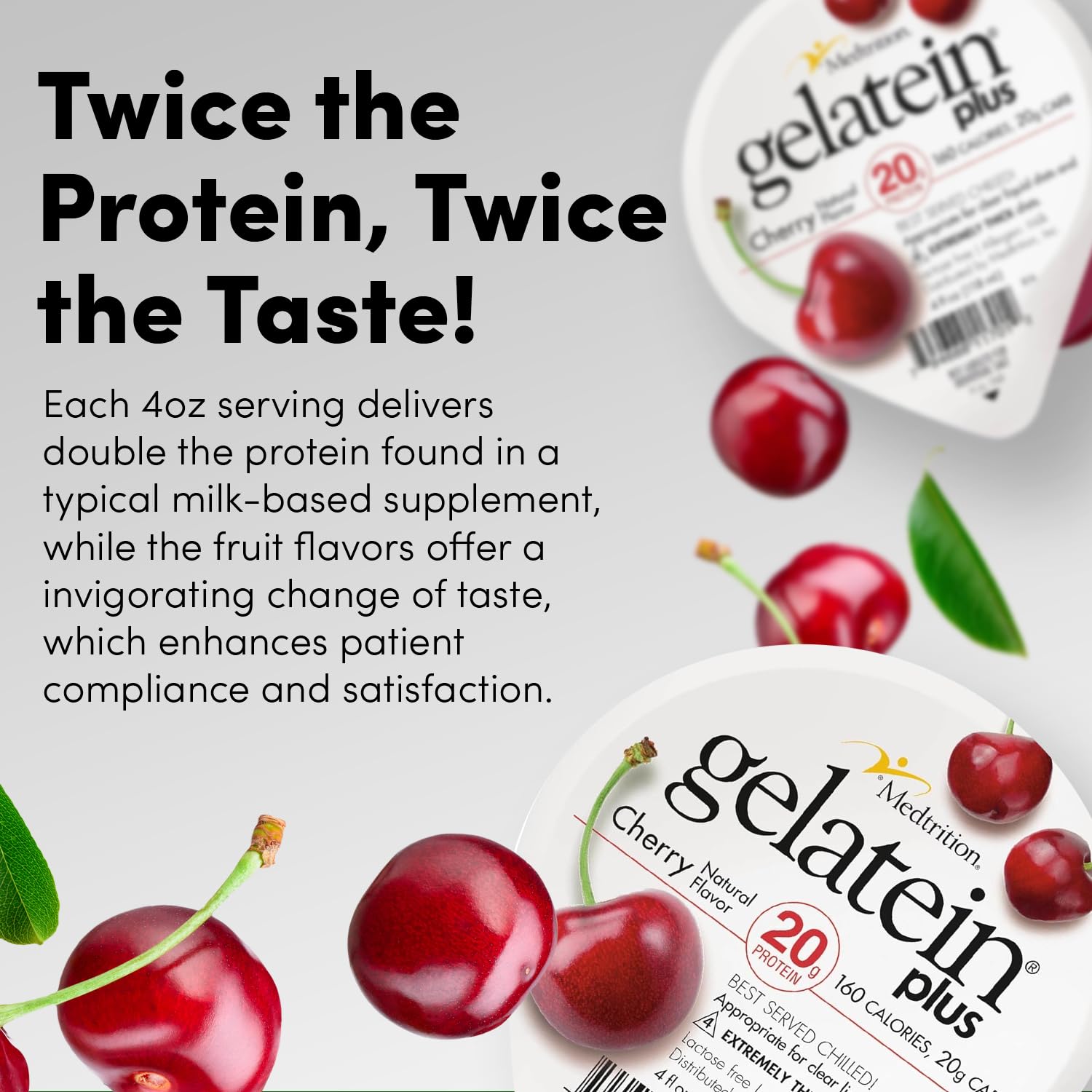 Gelatein Plus Cereza etiqueta clara con información nutricional.