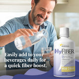 Medtrition HyFiber Daily, primer plano de etiqueta, libre de lactosa para digestión suave.