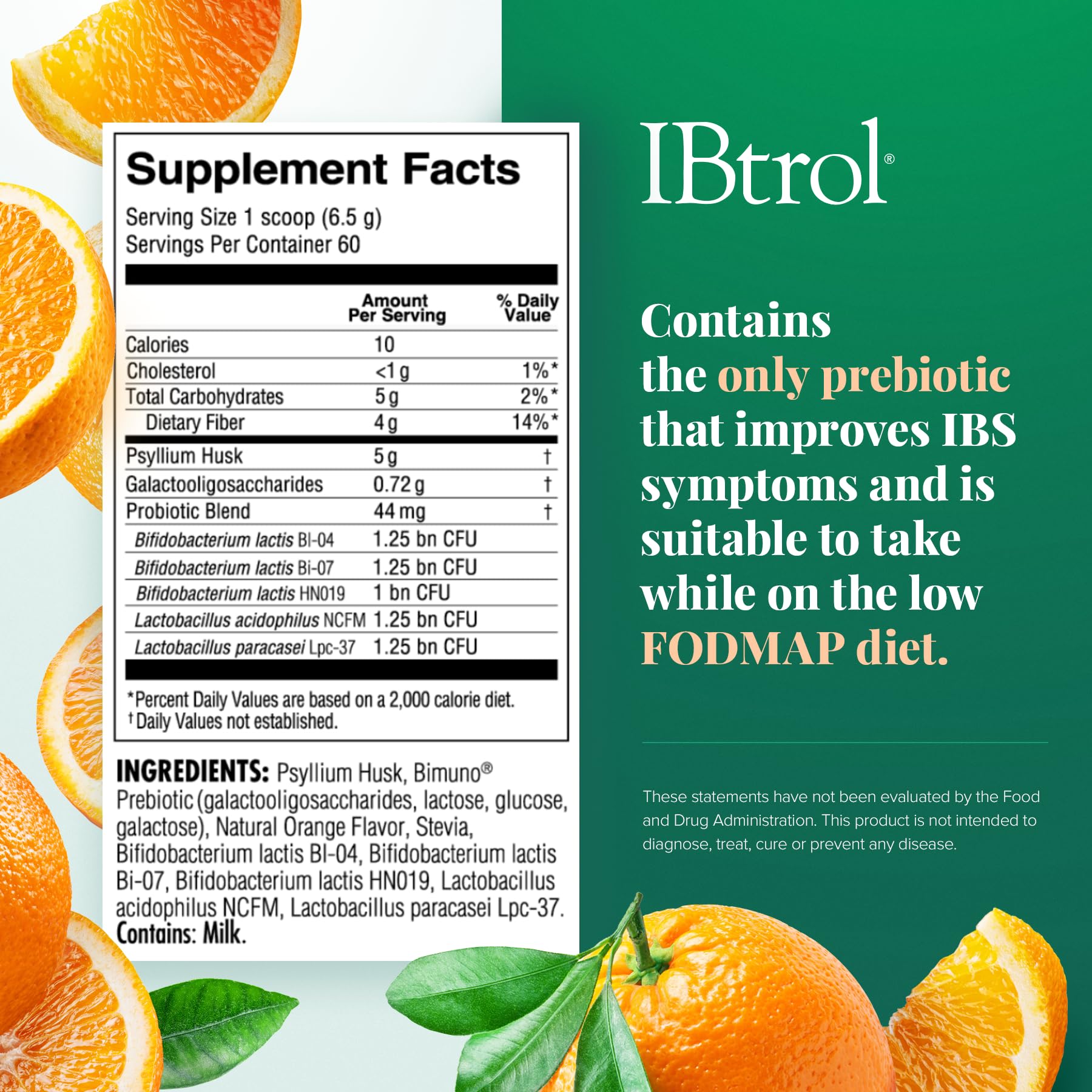 IBtrol con sabor naranja natural, ideal para beber como parte de la rutina diaria.