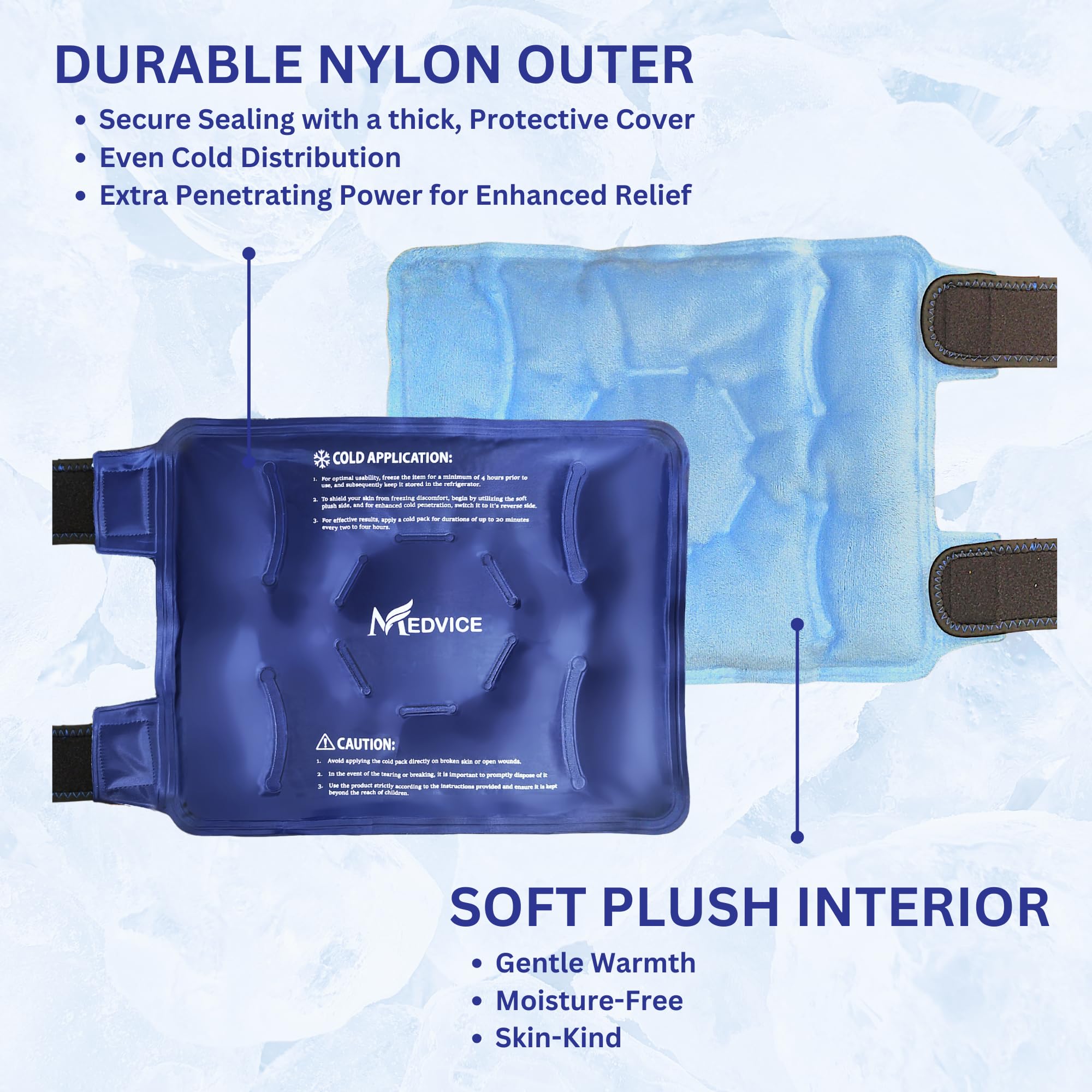 Medvice gel punto frio bajo para enfriamiento prolongado.