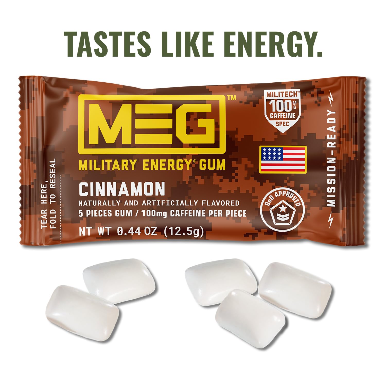 MEG Goma cafeína 100 mg: dosis precisa para rendimiento